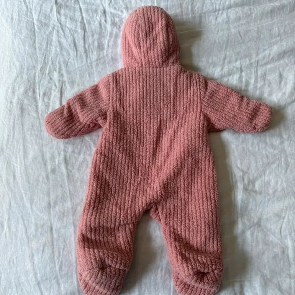 Rothschild Bunting Snowsuit Pink Ribbed Fleece Size 3-6m